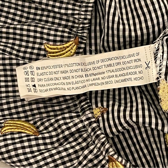 Gingham Milkmaid Embroidered Banana Accents - Picture 11 of 12